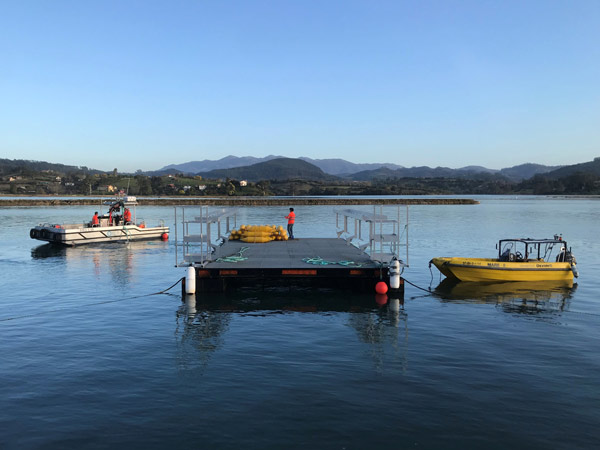 Placement of deadman anchors for securing pontoons