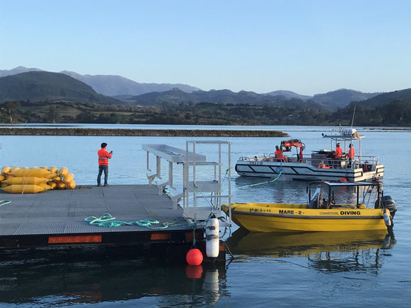 Placement of deadman anchors for securing pontoons