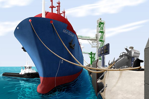 Recreation of Prosertek’s berthing aid system on a harbour