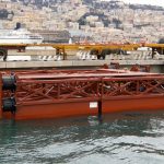 Floatig fender at Genoa, Italy